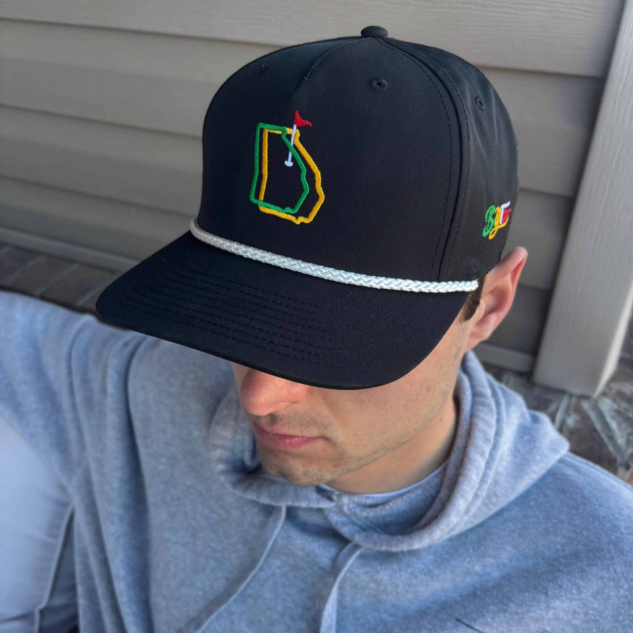 (Black) Augusta Georgia Rope Hat